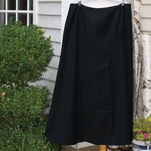 Talbots Vintage Black Italian Wool Blend A-Line Midi Skirt Sz